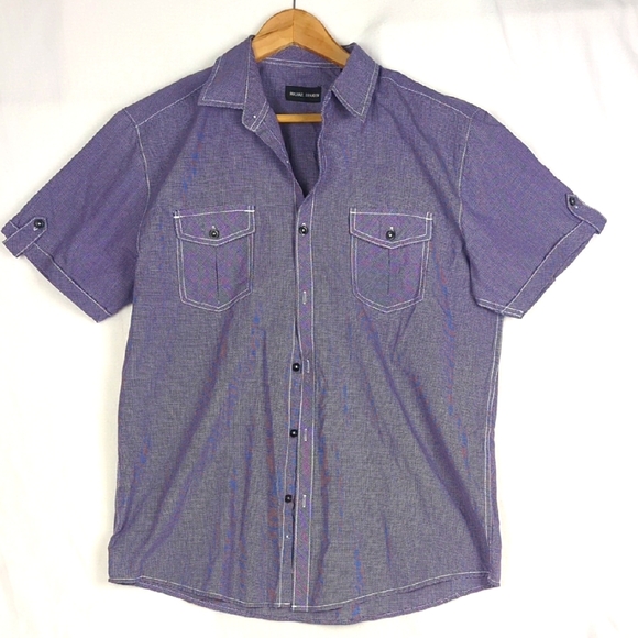 Michael Brandon | Shirts | Michael Brandon Mens Gingham Check Short ...